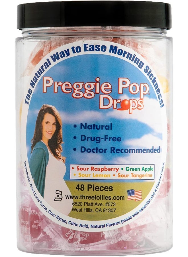 Preggie Pop Drops Three Lollies Value Preggie Pop Drops Assorted for Morning Sickness Relief, 48 Count - Image 1